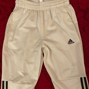 White Adidas track pant